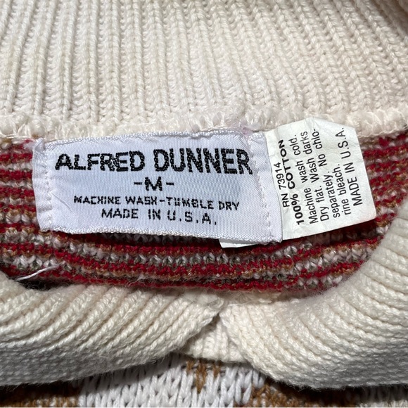 Vintage Southwestern Knit Cream Short Sleeve Collared Sweater Size Medium - Picture 8 of 10